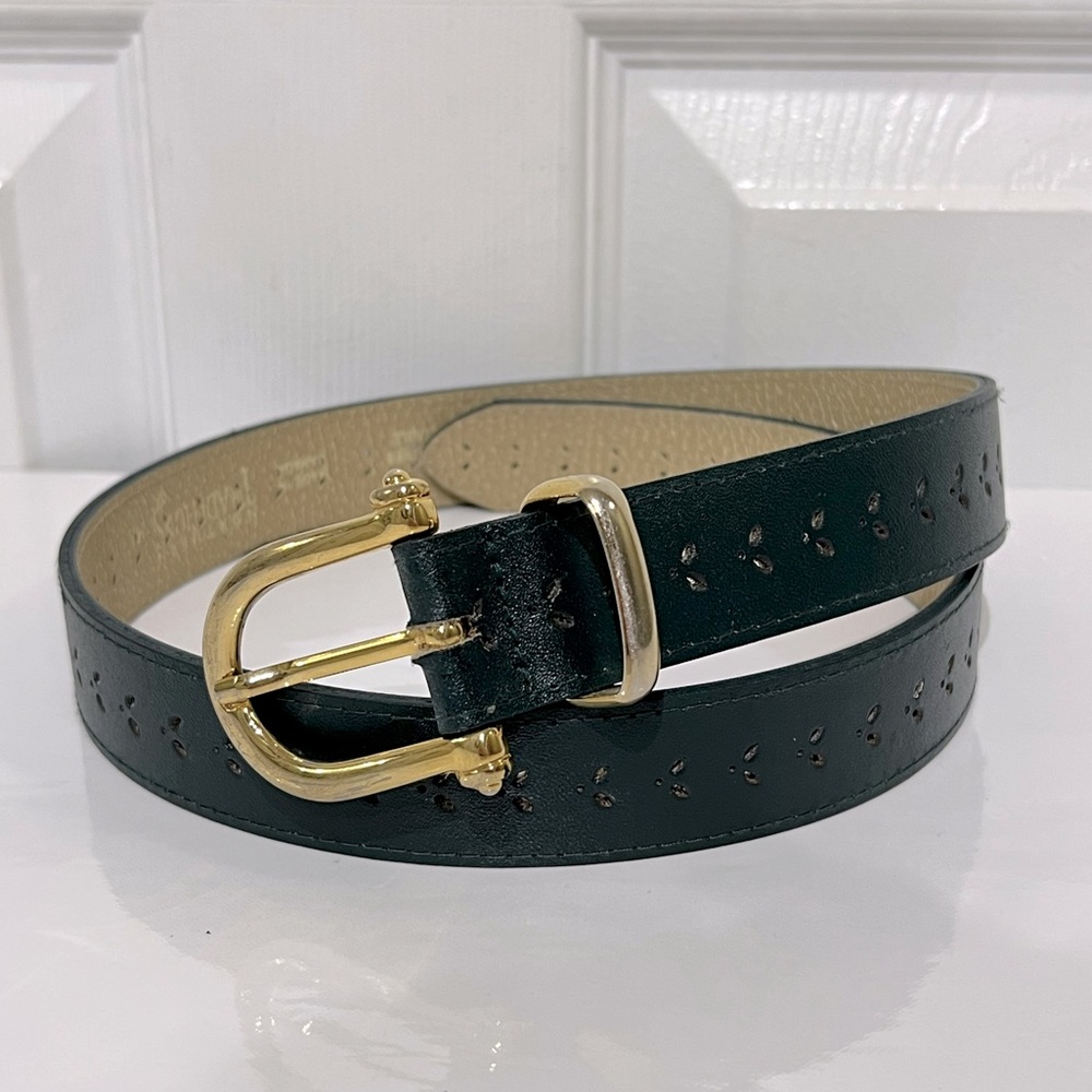 Vintage Northern Traditions genuine leather belt with Eurosteel Italy buckle